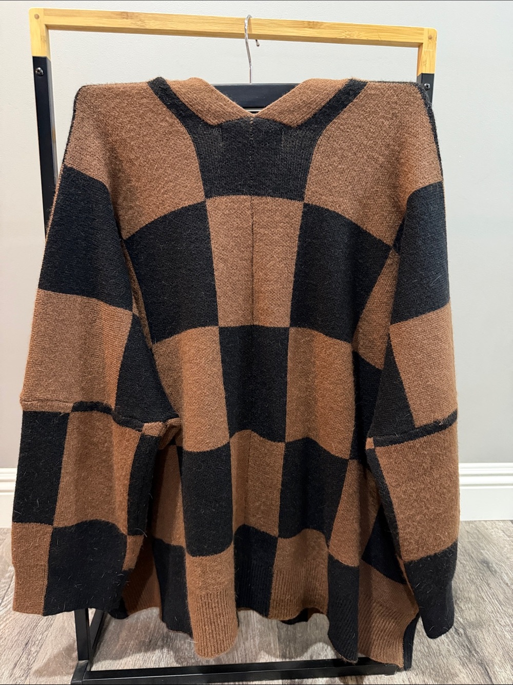 Dressed in Lala Love You Check Oversized Cardigan - Picture 2 of 2